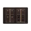 Bellevino Series Brown 6 Switch & 2 Sockets