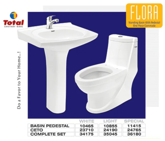 Total Ceramics Flora Commode and Basin Set
